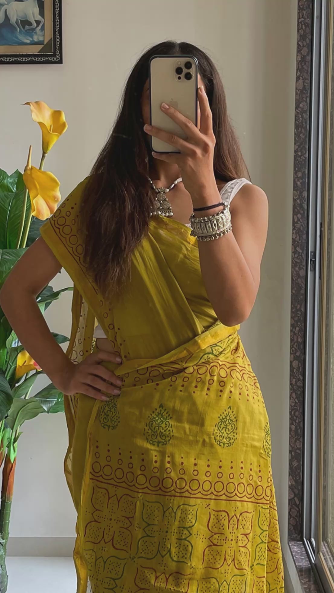 HAND BLOCK7 SOFT MASLIN COTTON WITH HEVY ZARI BODAR MEHANDI GREEN SAREE