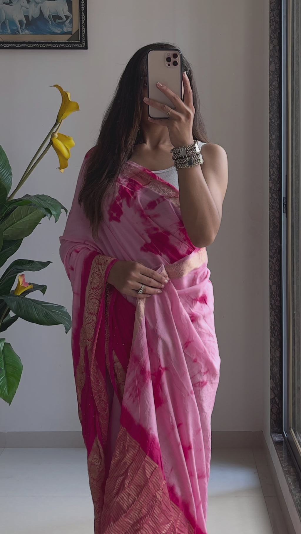 SELFI13 PRIMUM ASSAM SILK NECHRAL SOFT FANCY JACQUARD WITH SIKVANS BORDER DIMANDING WORK PINK SAREE