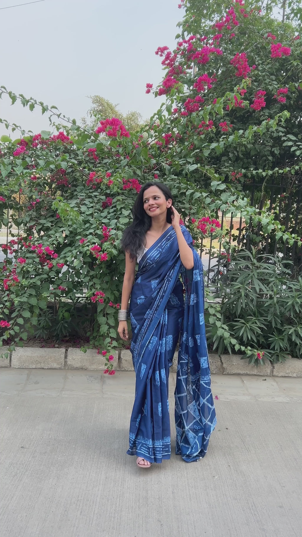 MADHURI SOFT PURE COTTON FANCY PRINTED BLUE SAREE