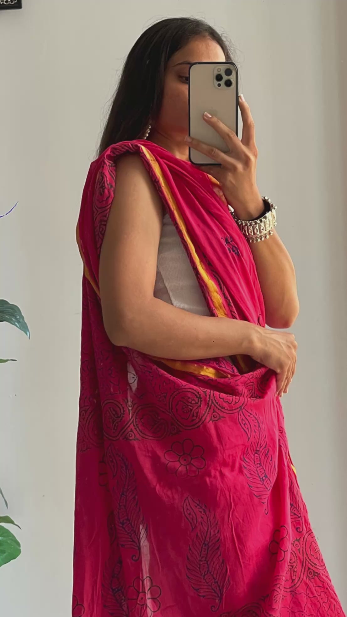 HAND BLOCK6 SOFT MASLIN COTTON WITH HEVY ZARI BODAR PINK SAREE