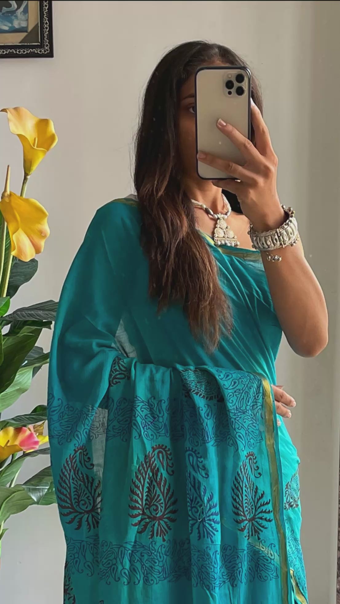 HAND BLOCK5 SOFT MASLIN COTTON WITH HEVY ZARI BODAR SKY BLUE SAREE