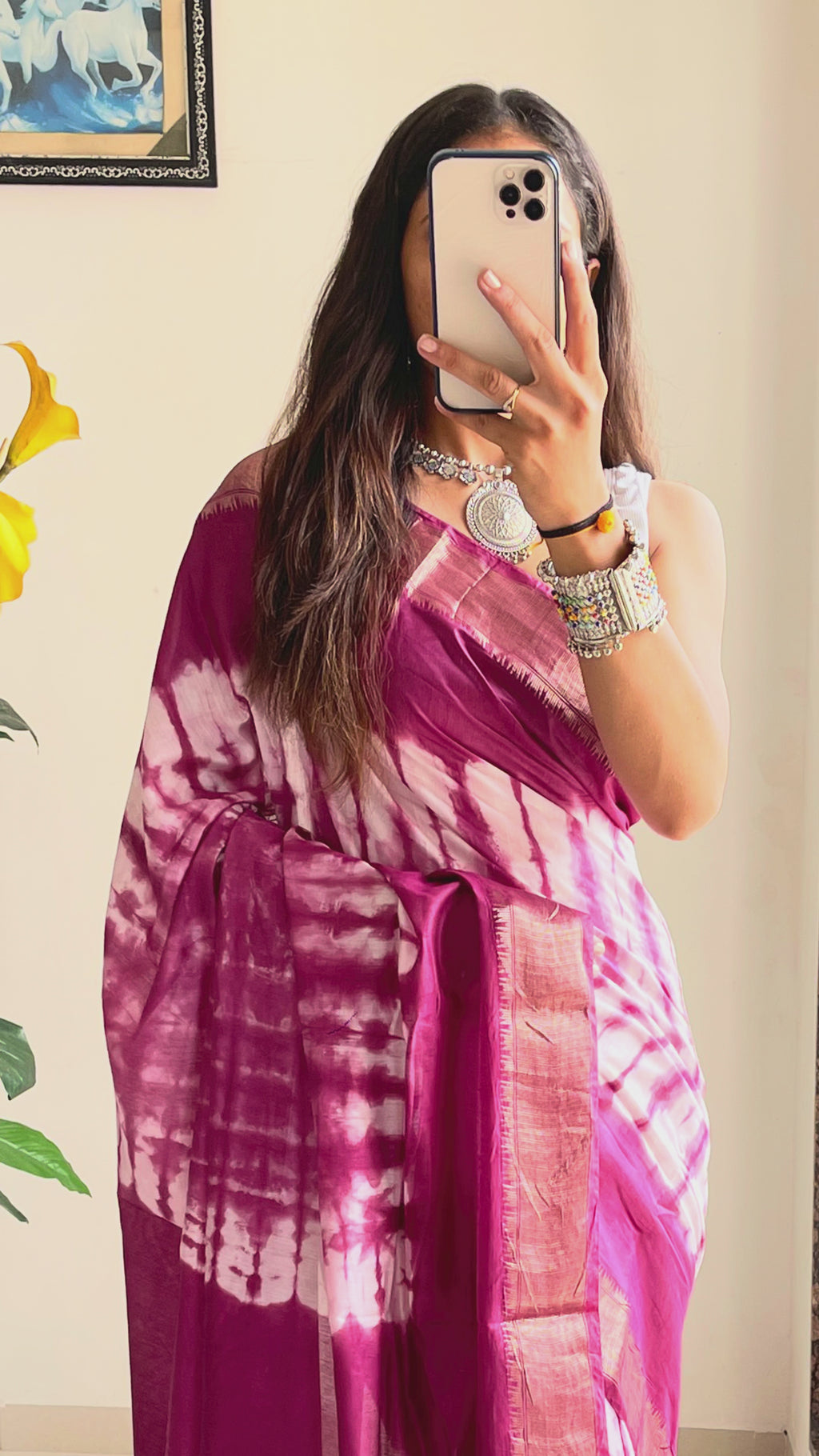 SELFI15 PRIMUM ASSAM SILK NECHRAL SOFT MATIRYAL PURPLE SAREE