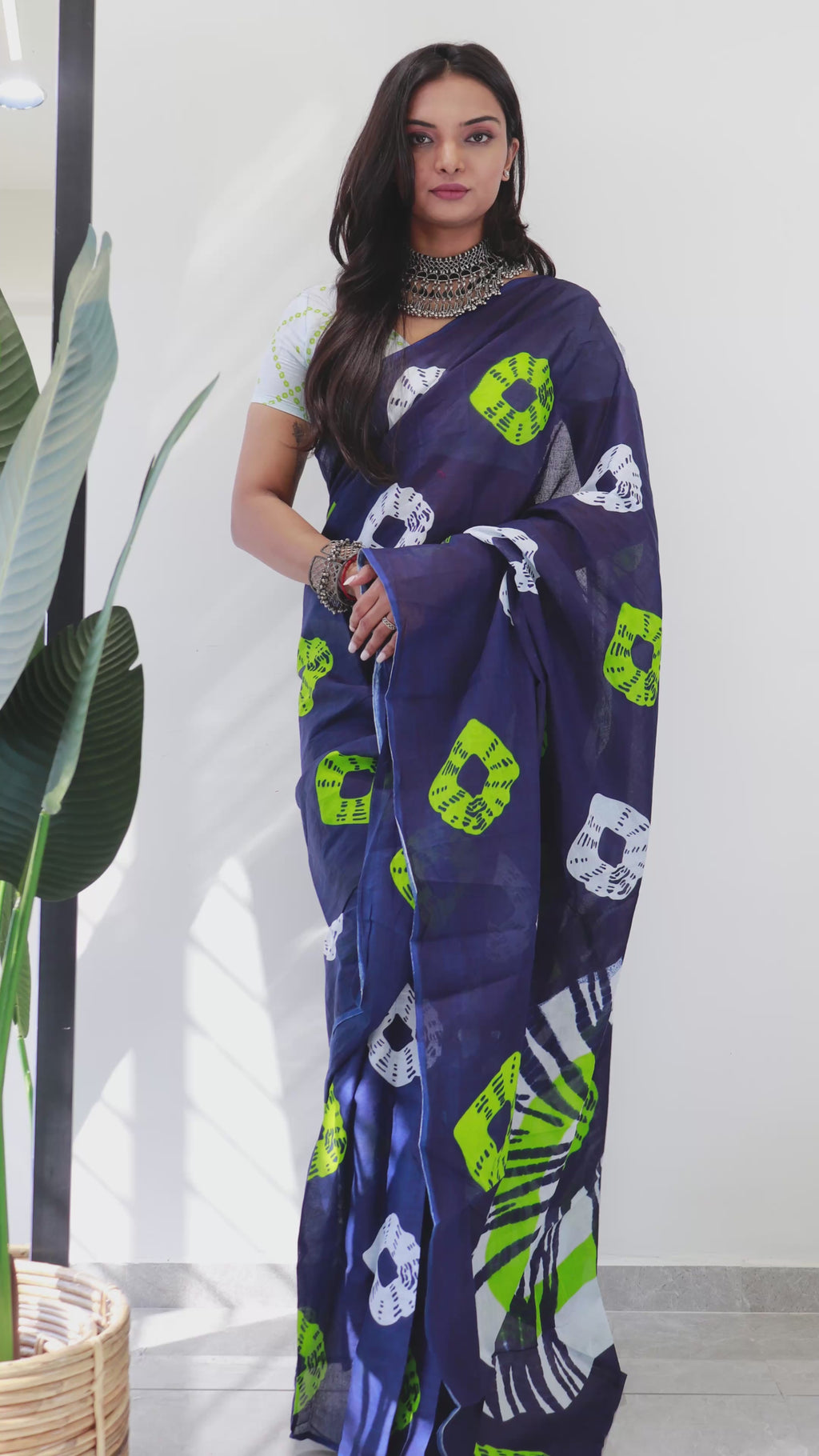 TIEDYE LUXE PREMIUM MULMUL COTTON TIEDYE PRINTED NEVY BLUE SAREE