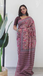 KARISHMA SOFT PURE COTTON MTR BAGRU HAND BLOCK PRINT PURE COTTON AJRAKH TEST MULTICOLOR SAREE