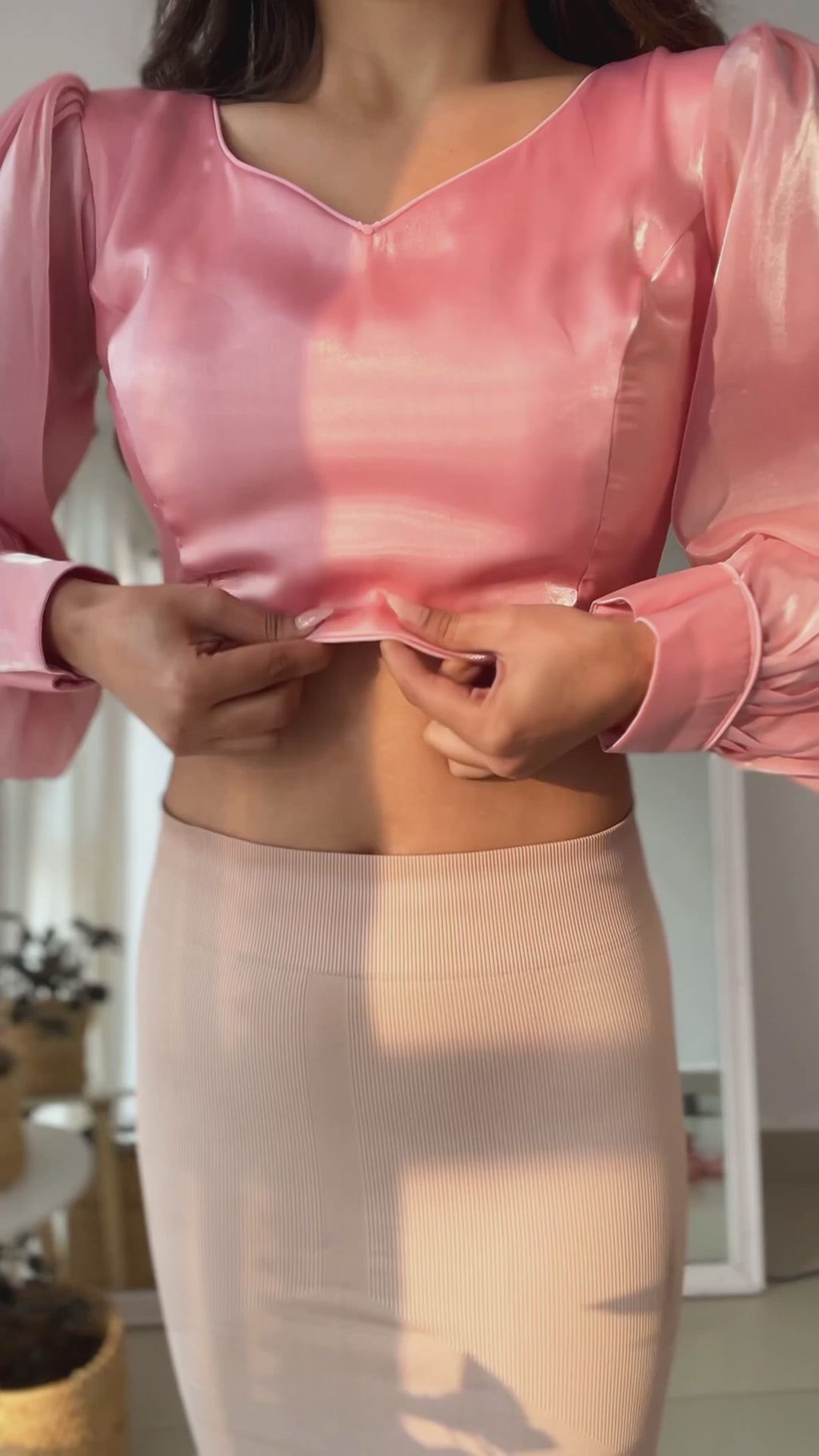 READY TO WEAR PREDRAPPED REAY TO WEAR SAREE WITH FULL STTICHED BLOUSE JIMMY CHOO FABRIC PINK