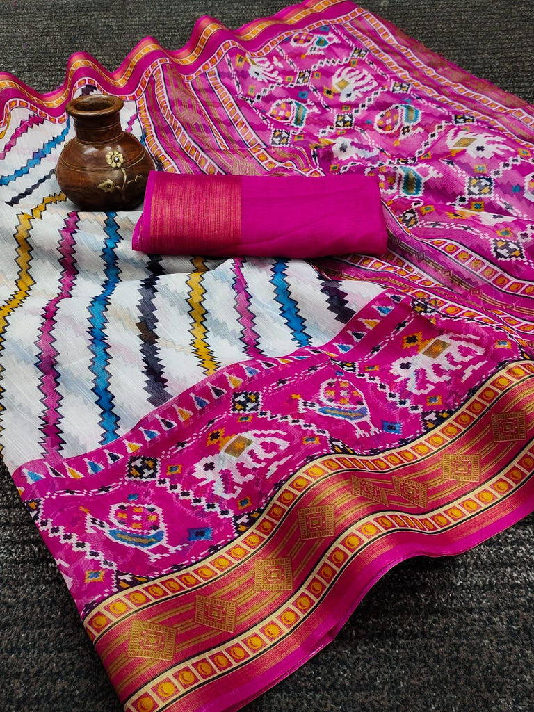 Kranti ikkat style cotton saree