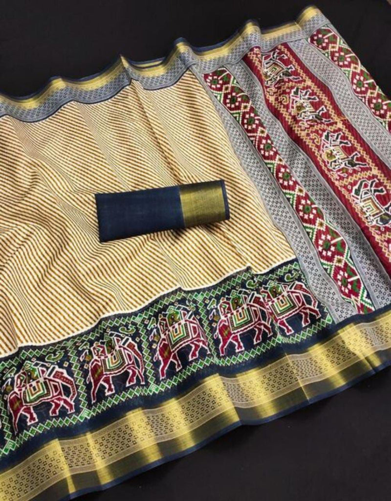 Anushka Ikkat style Cotton Saree