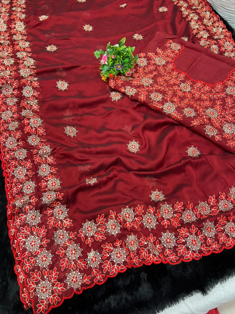 Heavy Rangoli Silk with thread work